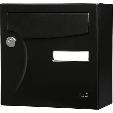 RENZ Boîte aux lettres compacte - 1 porte extérieur - Animation acier noir mat (1/5)