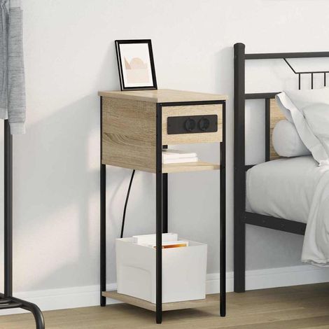 vidaXL  Bedside Cabinet  Sonoma Oak 41 x 28 x 76 cm Engineered Wood