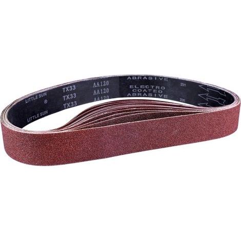 15 Bandes Abrasives 50 x 686 mm, Oxyde D'aluminium, Grains 80 à 400, Pour Ponceuses à Bande, Bois et Métal (1/5)