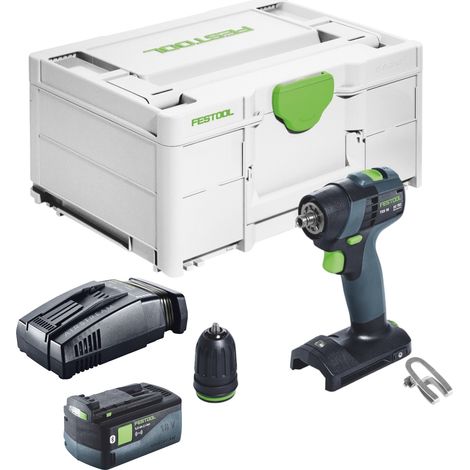 Festool TXS 18-Basic taladro atornillador a batería 18 V 40 Nm sin escobillas + 1x batería recargable 5,0 Ah + cargador rápido + systainer (1/5)