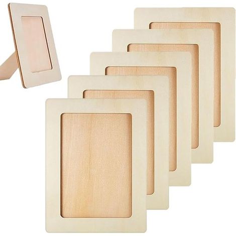 Bilderrahmen-Set – 6-teilig – Hochformat – 14 x 19 cm – Holzrahmen – DIY-Holzrahmen – Klassische Holzrahmen – Rechteckiges Bastelrahmen-Set – Holz – Geeignet für Schreibtischdekoration und Bastelproje (1/5)