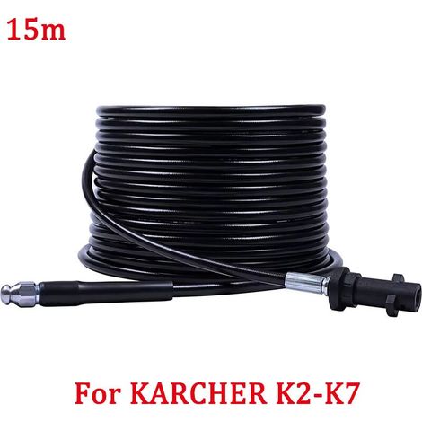 Déboucheur de canalisations pour Kärcher Nettoyeur Haute Pression, Sonde de débouchage pour Kärcher K2-K7 Series, Débouche canalisations15m Noir (1/5)