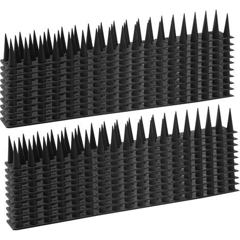 Taubenabwehrspitzen aus Kunststoff, Taubenabwehr im Freien, hält Eichhörnchen, Waschbären, Möwen und Tauben fern, Vogelabwehrspitzen für Terrassen, Dächer, Schwellen und Brücken (0,3 m, Schwarz)
