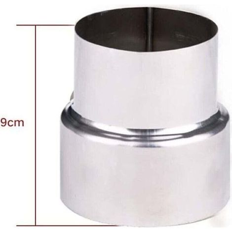 Réducteur de tuyau de fumée en acier inoxydable, adaptateur de cheminée, tuyau de poêle, réduction en acier inoxydable, tuyau de fumée, tuyau de poêle (90-80mm) (1/4)