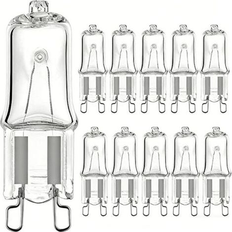 Lot de 10 lampes halogènes G9/lampes de protection incendie 25W/28W/40W, 230V – lumière blanc chaud – halogène haute performance 25W (1/5)
