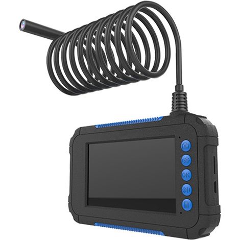 8-mm-HD-Industrieendoskop mit 4,3-Zoll-Bildschirm – wasserdichte Inspektionskamera für die Wartung von Elektrik und Entwässerung – Blau (5 m)