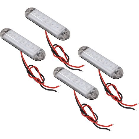 4 feux de position latéraux intérieurs à LED 12 V, matériau PC stable, adaptés aux camping-cars, bateaux et yachts. (1/5)