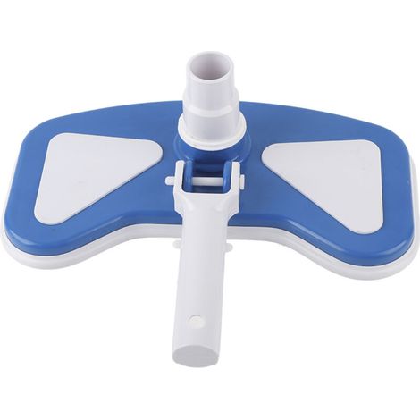 12-inch curved suction head pool brush, blue and white, pool tools (1/5)