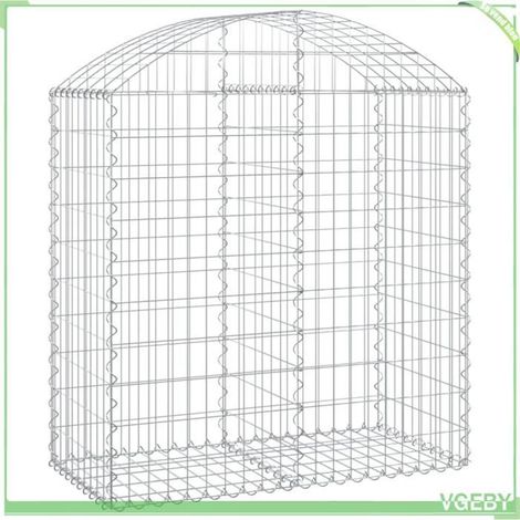 Panier de gabion arqué - FAFEICY - 153435 - 100x50x100/120 cm - Fer galvanisé - Fil Ø 3,5 mm (1/4)