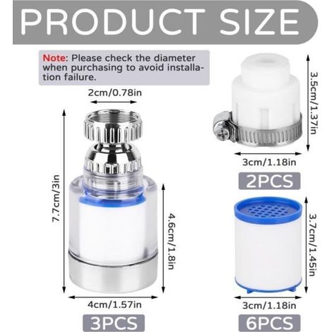 Universeller Leitungswasserfilter – 11-teilig – Antikalkend – 360° drehbar – PP-Baumwollfilter (1/5)