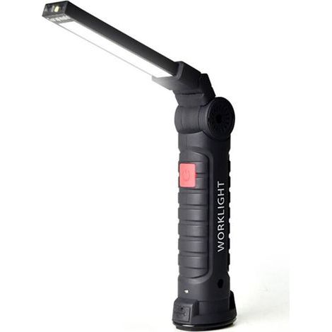 Grande lampe de poche LED magnétique USB, multifonctionnelle, forte lumière d'avertissement, lampe de travail pour la réparation automobile (1/5)