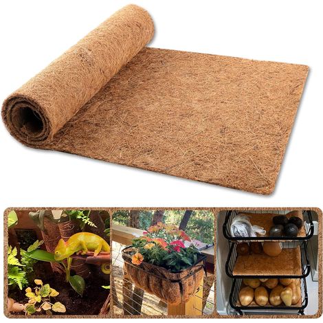 Rouleau de coussin en fibre de coco, 20 x 100 cm, utilisé pour les plantes et les fleurs, coussinets en feutre de coco pour animaux de compagnie (1/5)