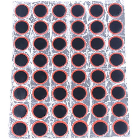48 Pcs Réparation de Pneus en Caoutchouc Robuste Patch de Pneu Urgent de 25mm Rustine Pneu Universelle Reparation Pneu Moto Ronde pour Vélo Moto Chambre à air de Bicyclette de vélo Fonepro (1/5)