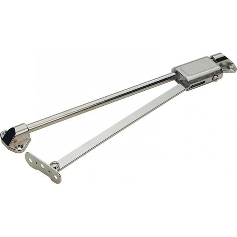 Hettich – Compas d'abattant pour porte de meuble – Angle d'ouverture 90° – Acier nickelé – Fixation à droite – Longueur 350 mm