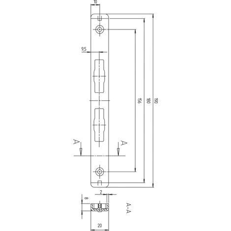 KFV Schließteil f.Bolzen-Schwenkhaken zu BS2600 Falzluft 11/20mm,verzinkt silber (1/2)