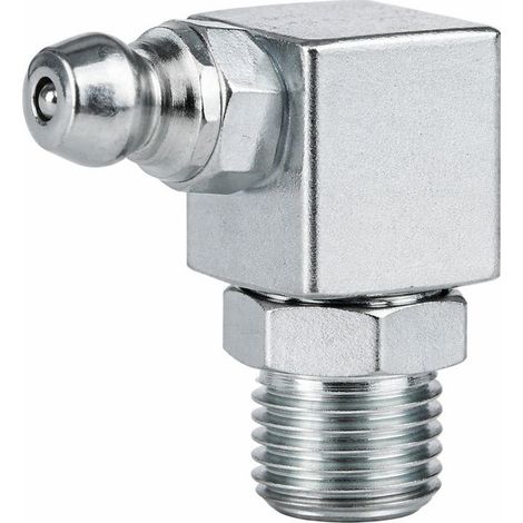 Graisseur coude 90° Carré M6 Pas de 100 Acier zingué - 1 pièce (1/2)