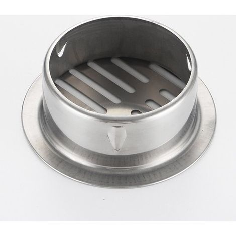 Siphon de sol - Receveur de douche - Bonde de douche - Rond - Sortie plate 97 mm - 12,5 x 4,5 cm - Acier inoxydable - Argent (1/5)