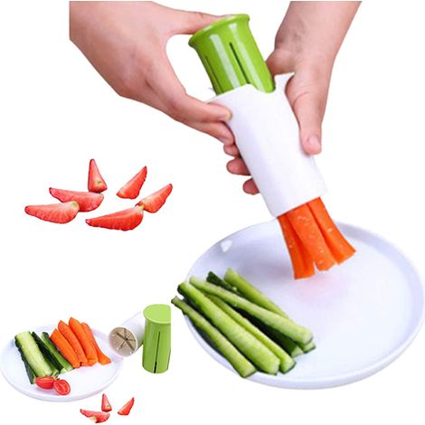 Coupe-Légumes - Coupe-Fruits Multifonctionnel pour Fraises Tomates Cerises - 6 Parts - Dimensions 10,7 x 10,4 x 5,3 cm - 73 g (1/5)