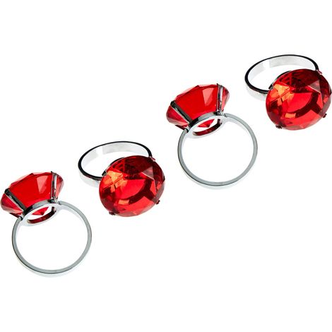 Interiors By Premier Durable Set Of Four Red Diamante Napking Rings, Elegant Napkin Rings For Dining Table, Versatile Napkin Ring (1/5)