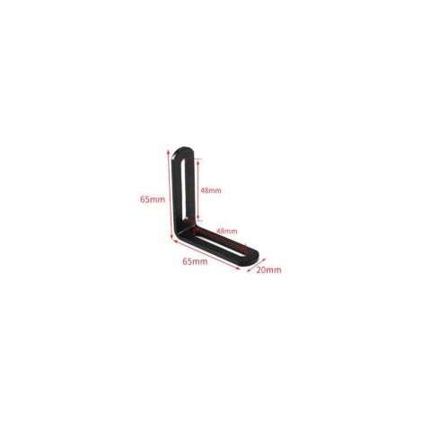 4-teiliges Wandmontage-Set, 65 x 65 mm Befestigungswinkel, 90°-Winkel, Metall-Regalhalterungen, Schwarz – Crezuo