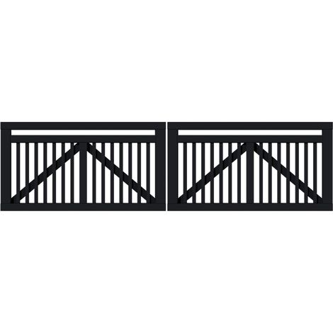 Plus Doppeltor Linea 300 x 80 cm RAL 9005 Schwarz (1/3)