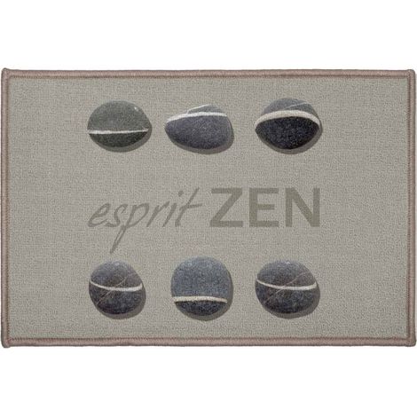 Tapis Déco Imprimé "Esprit Zen" 40x60cm Gris