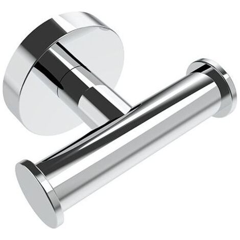 1 pcs Double Patère Murale Ronde Crochet Porte Serviette Salle de bain Finition Chrome (1/4)