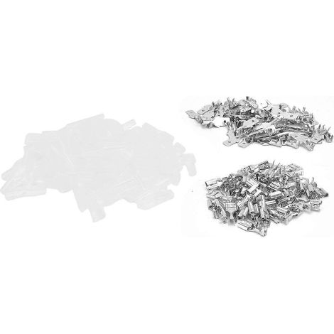 Kit 200 connecteurs électriques 4,8 mm, cosse en laiton étamé, étanche et isolé, composants électroniques pour câblage (1/5)