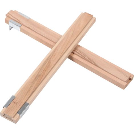 Lot de 2 glissières tiroir en bois massif, fixation par le bas, pour (1/5)