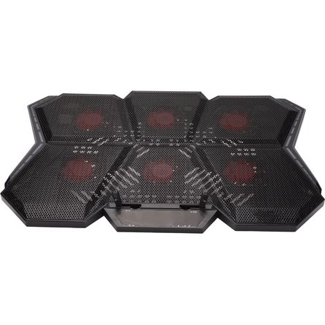 Refroidisseur pour ordinateur portable 2600±10% RPM 73,25 CFM 6 ventilateurs ultra silencieux Hauteur réglable avec deux ports USB pour ordinateurs portables de 12 à 17 pouces (1/5)