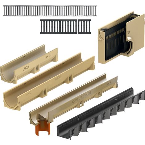 ACO Self ® Entwässerung Baukasten Stegrost Kunststoff 0,5m mit Microgrip