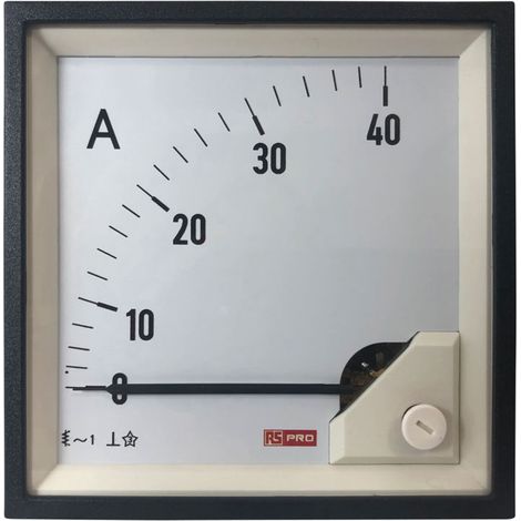 Ampèremètre analogique de panneau V c.a. RS PRO, Echelle 40 (Input)A, 96mm x 96mm ( Prix pour 1 ) (1/3)