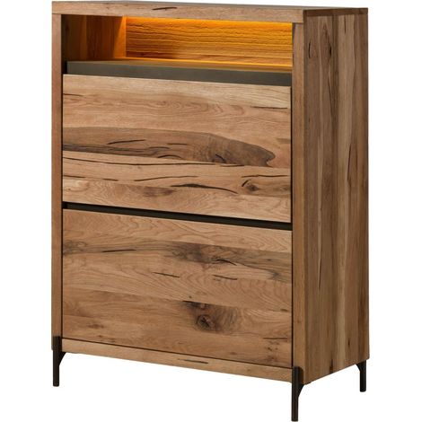 Schuhschrank Wild-/Zerreiche 90x47x120 natur geölt MONTREUX LUX 138