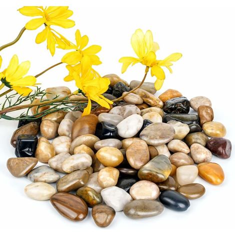 Decorative Stones, Polished Natural Gravel Pebbles, Rocks, Assorted Color Stones, Small Decorative River Stones (Mix Colors 1kg)