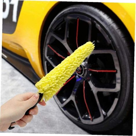 Brosse de nettoyage pour jantes de voiture, accessoire d'intérieur, manche en plastique, pour jantes de véhicule (1/5)