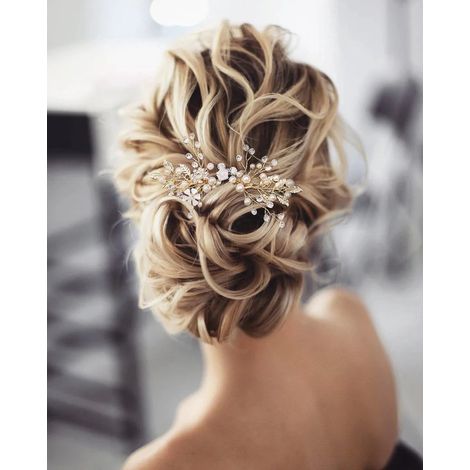 Peinados de novia para fiestas de gala (peineta, color plata)