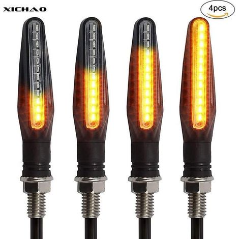 moto Indicateurs 4 PCS Circulation Lumières Clignotant Motocyclette Indicateurs 12V 12 LED Ampoules (1/4)