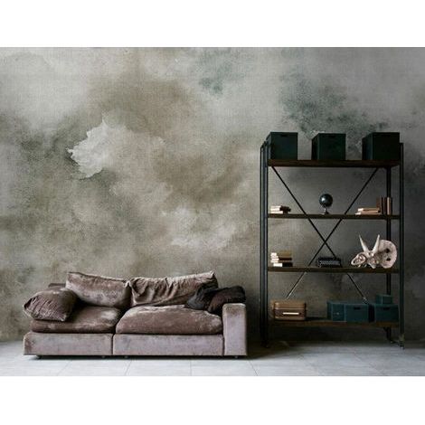 Papier peint panoramique gris motif nuage Tapisserie panoramique originale pour salon Papier peint panoramique abstrait pour chambre (1/3)