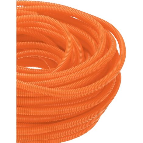 100ft Gaine Fendue Tubulaire 3/8 Pouce, Protecteurs De Câble en Conduit Flexible pour Animaux Gestion des Câbles pour Bureau Maison Jardin, Orange (1/5)