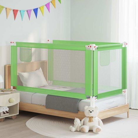 Barrière de lit pour enfant, verte, 160 x 25 cm, en tissu