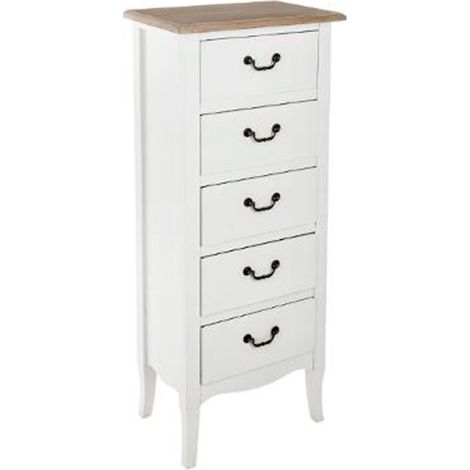 Atmosphera – Chiffonnier 5 tiroirs 113cm – MDF et pin – Rangement élégant pour vêtements – Couleur naturel (1/3)