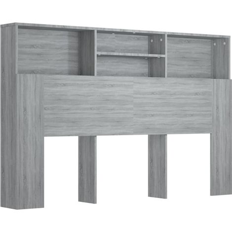 Testiera con accessorio letto contenitore ripiano comodino 160 x 19 x 103,5 cm MDF grigio TDL0200007