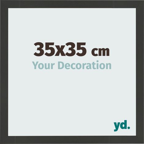 yd. - Cadre photo 35x35 - Noir Grain de Bois - MDF - Bologna (1/5)