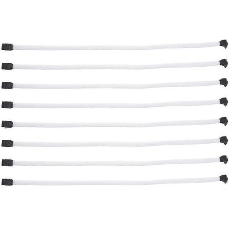 8 câbles de données SATA 3.0 III SATA3 7 broches de 50 cm à angle droit, 6 Gb/s, pour SSD et disques durs. (1/5)