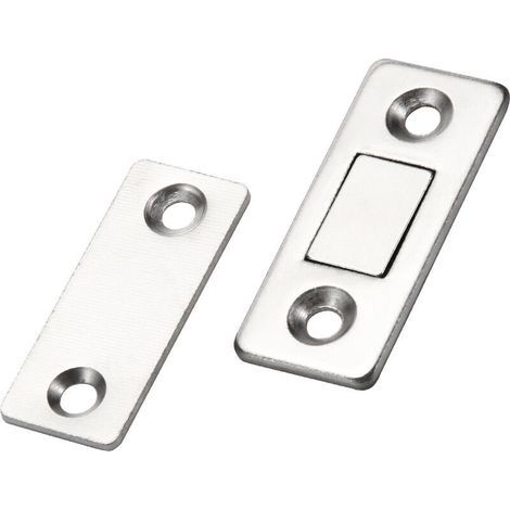 Loquet magnétique pour porte de placard Jiayi Lot de 2 loquets magnétiques ultra fins en métal Fermeture adhésive aimantée Aimant puissant pour portes coulissantes Tiroirs Fenêtre Armoire (1/4)