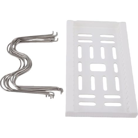 Lot de 2 supports extensibles pour casseroles et poêles, avec 10 séparateurs et un porte-couvercles, pour plan de travail ou placard de cuisine (blanc). (1/5)