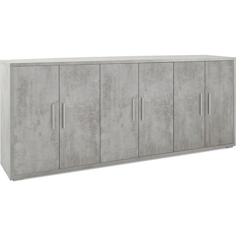 Mobile Basso 6 Ante 203x84x41 cm Cemento