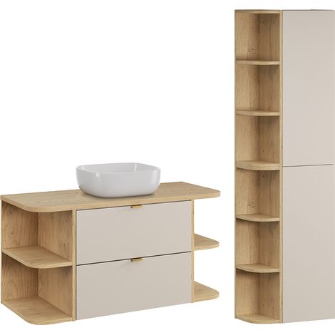 Set di mobili da bagno con lavabo Azel cachemire 100cm