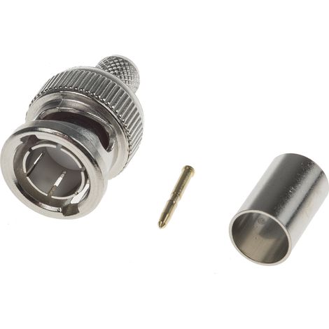 Connecteur coaxial RS PRO Mâle Droit, raccordement A sertir 75O Montage sur câble ( Prix pour 1 )