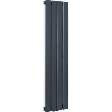 Blumfeldt Badheizkörper, Design Heizkörper Flach, Sparsamer Flachheizkörper Vertikal, Wand-Röhrenheizungen, 380 W Vertikal Heizkörper mit Thermostat, Wandheizkörper für Badezimmer & Wohnzimmer